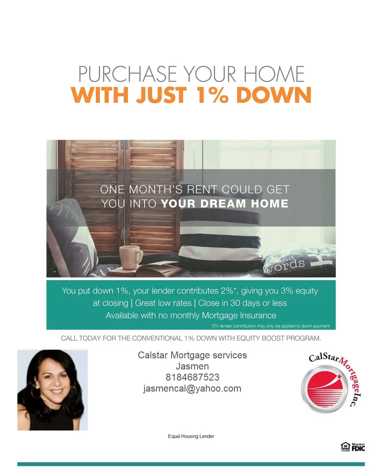 1% Down payment # Always at your service !! Jasmen Vartanian President ...