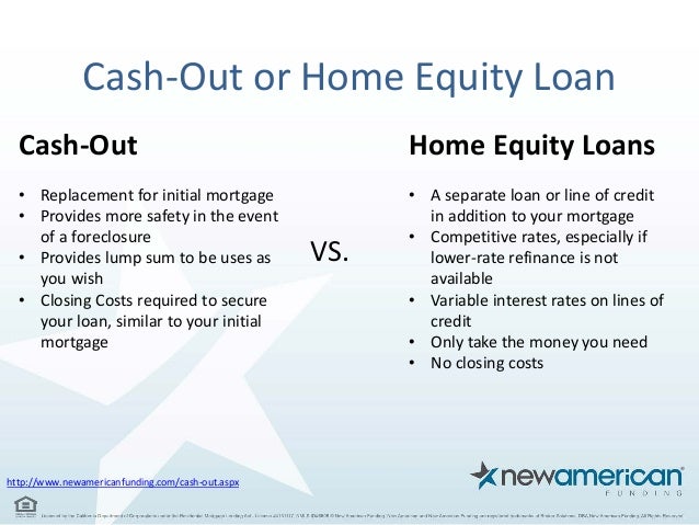 Cash Out Refinance Vs Home Equity Loan â Home Sweet Home ...