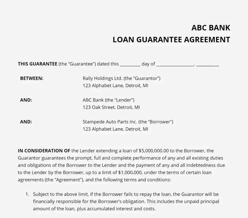 Commercial Loan Commitment Letter Sample