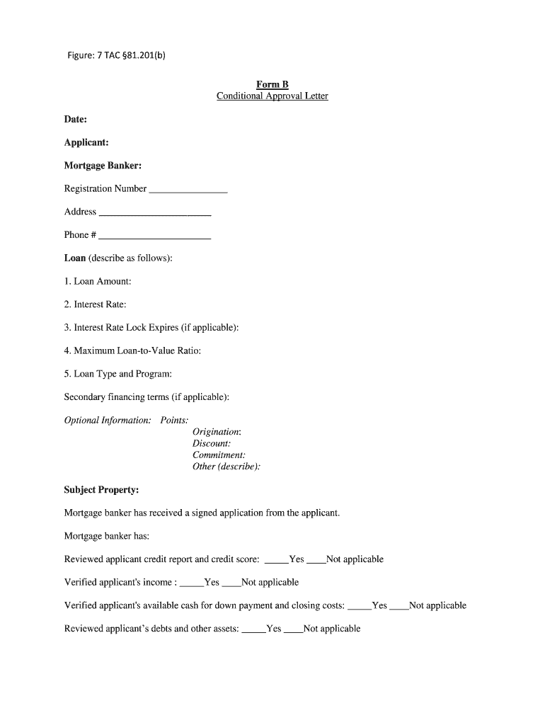Conditional Loan Approval Letter Sample