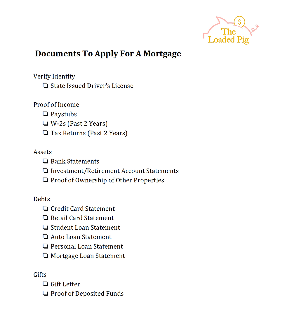 Documents To Have Ready To Apply For A Mortgage