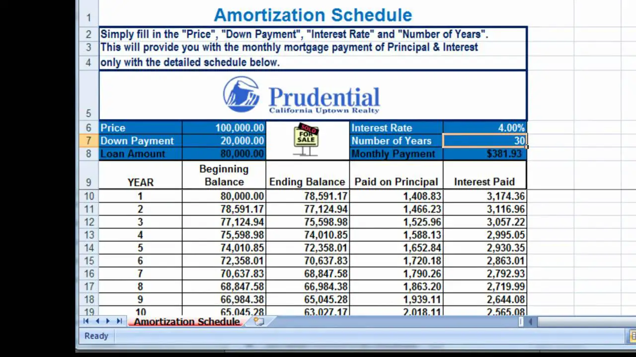 FREE Excel Amortization Mortgage Payment Calculator