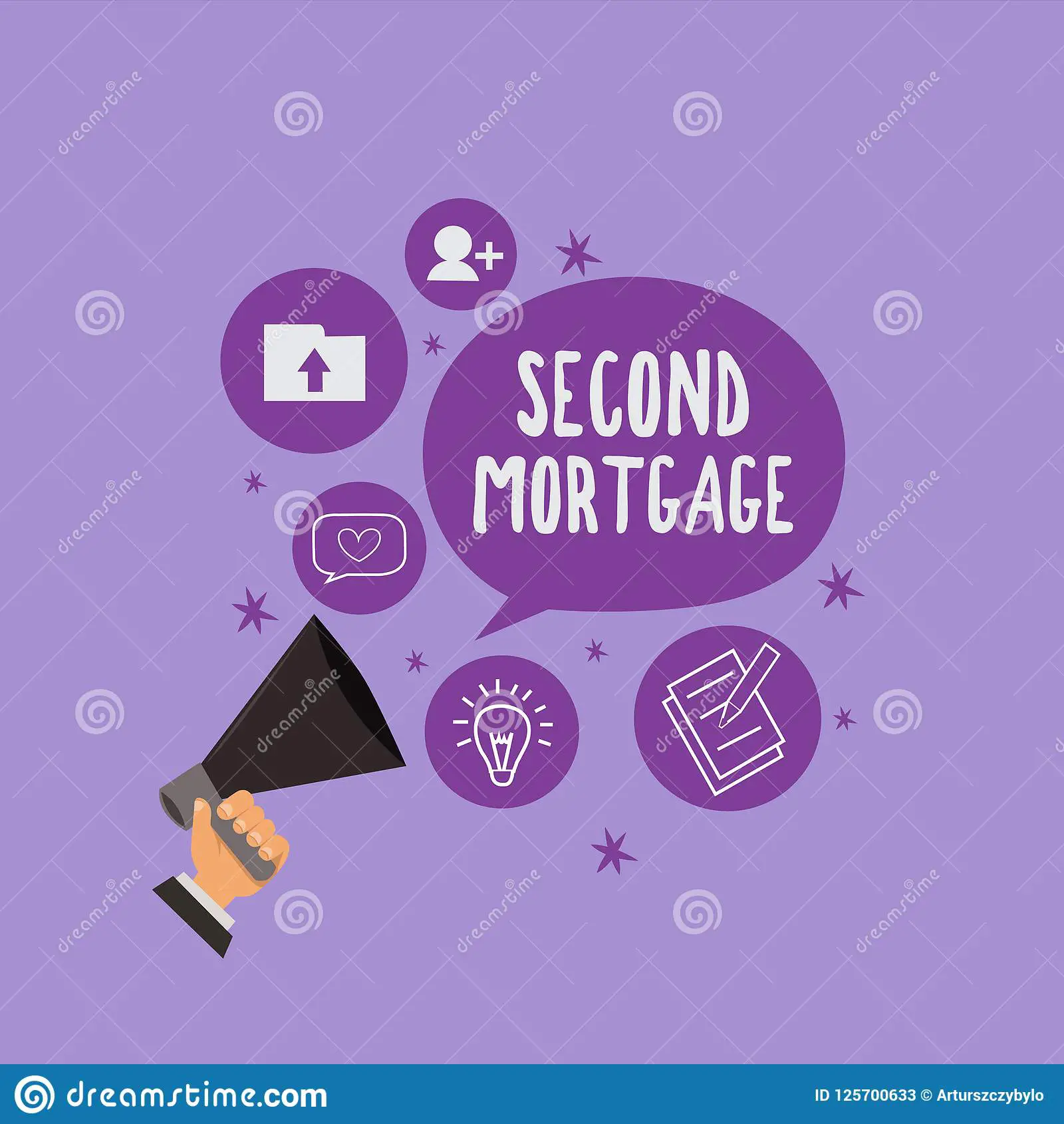 Handwriting Text Second Mortgage. Concept Meaning Lien On Property ...