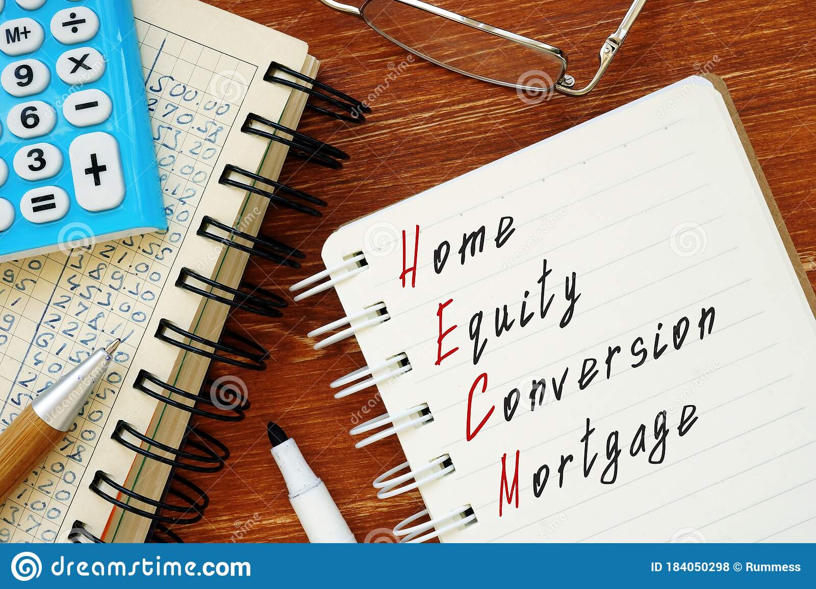 Home Equity Conversion Mortgage HECM Phrase On The Piece Of Paper Stock ...