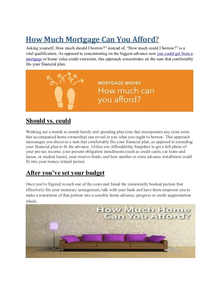 How Much Mortgage Can You Afford