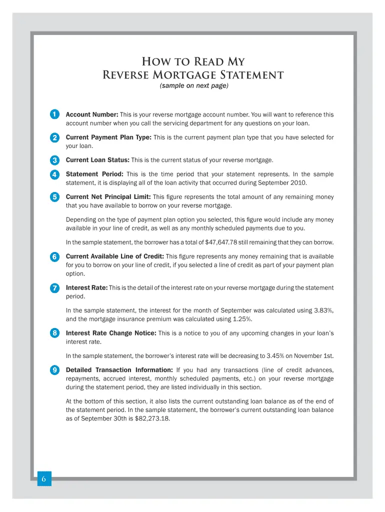 How To Read A Reverse Mortgage Statement