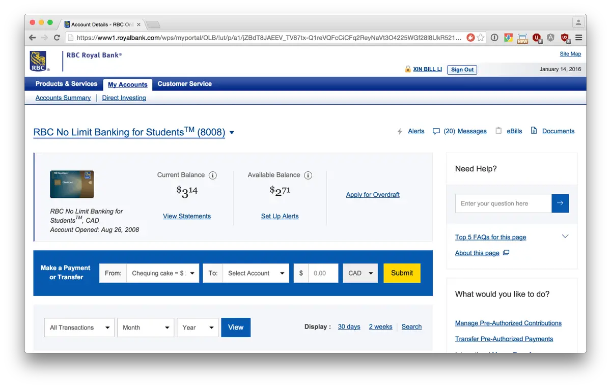 I hate the new layout of RBC Online Banking so much ...