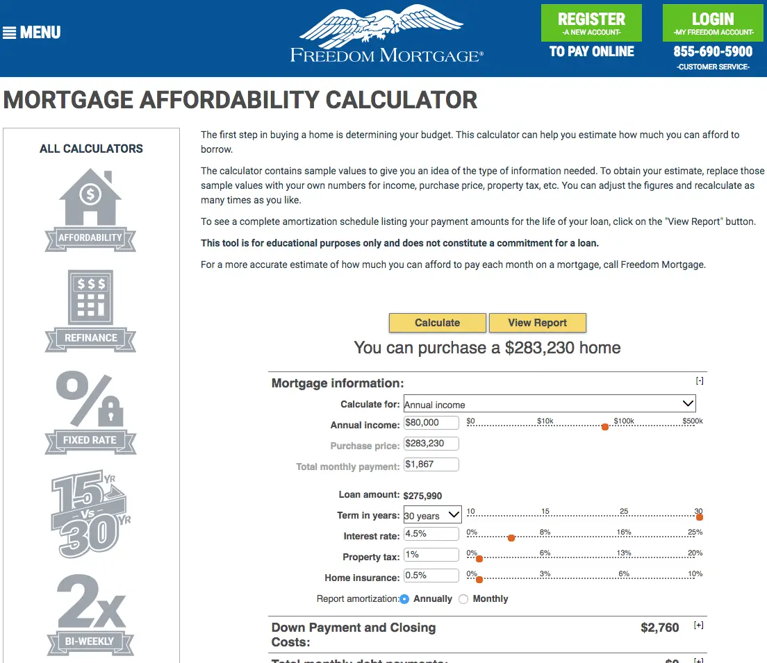 Lawsuits Against Mortgage Lenders: Mortgage Home Affordability Calculator