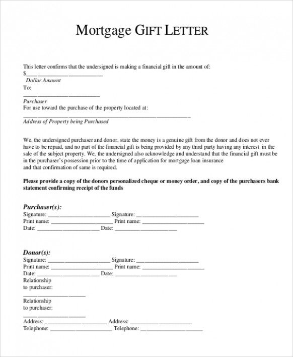 Letter Template Gift Letter For Mortgage Sample Top 1 Fantastic ...