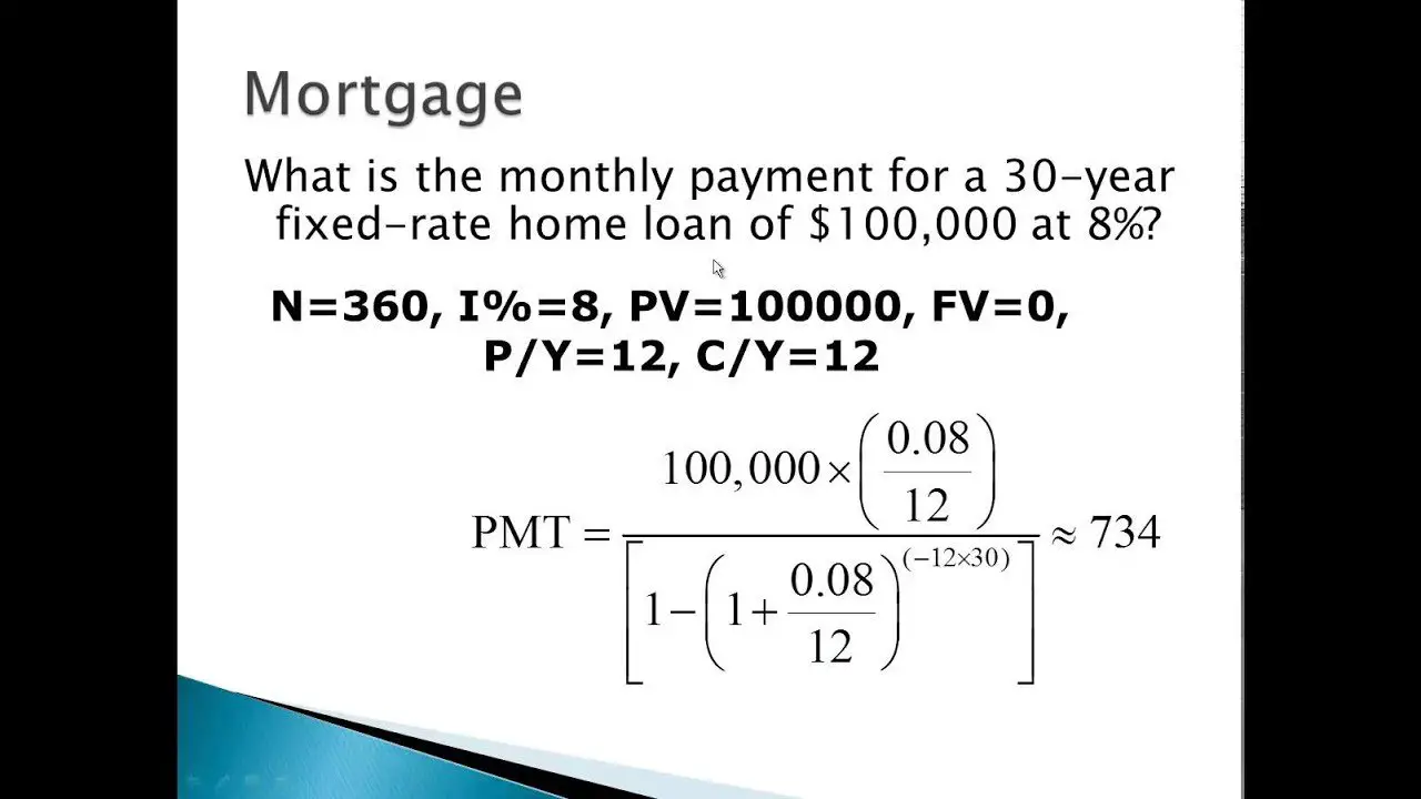 Mortgage calculation example