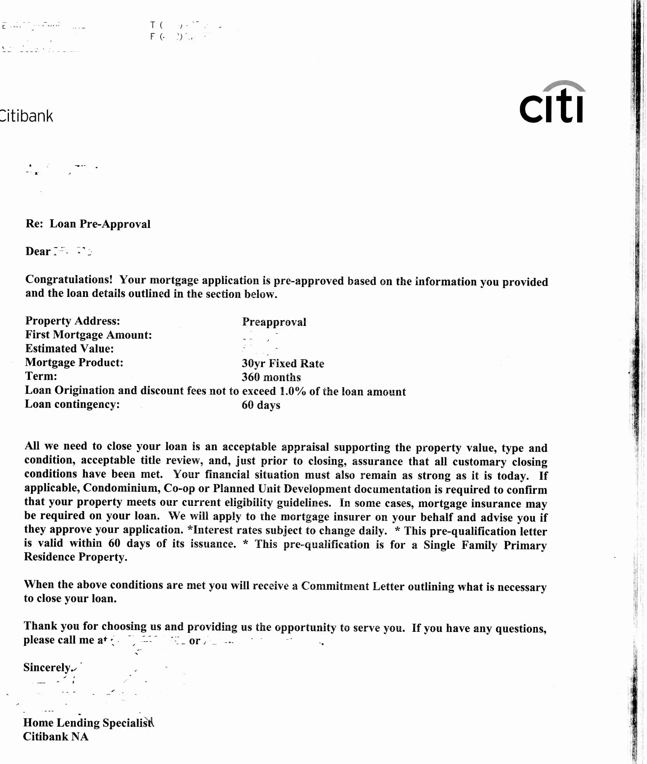 Mortgage Pre Approval Letter Template Samples