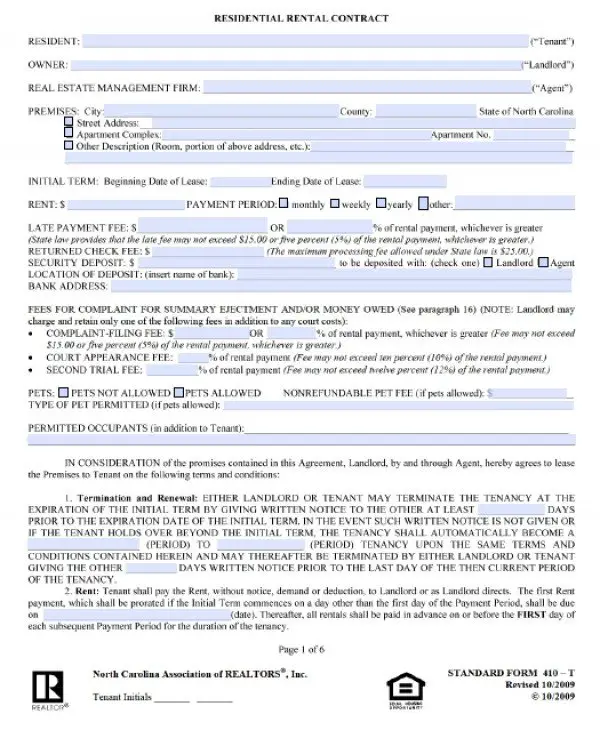Mortgage To Rent Application Form