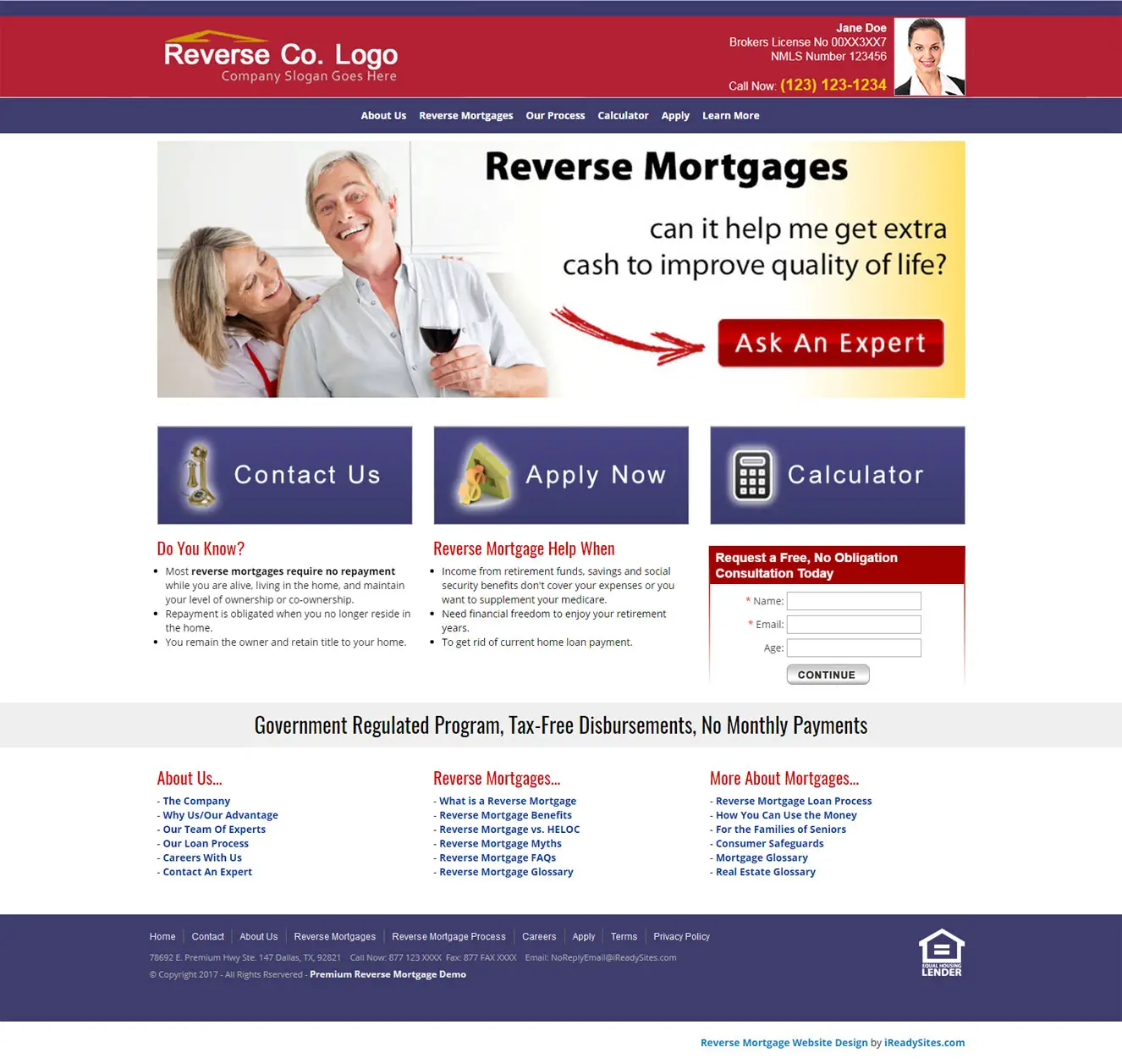 Reverse Mortgage Website Templates